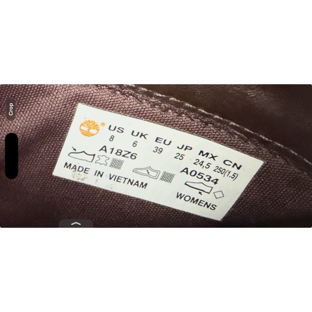 Timberland Glancy Heeled‎ Combat Boots Burgundy Size 8 Leather Lace Up Casual - Picture 2 of 5